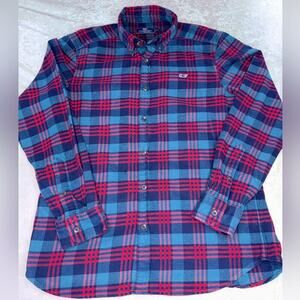 Vineyard Vines Plaid Flannel Button Down Shirt Size M